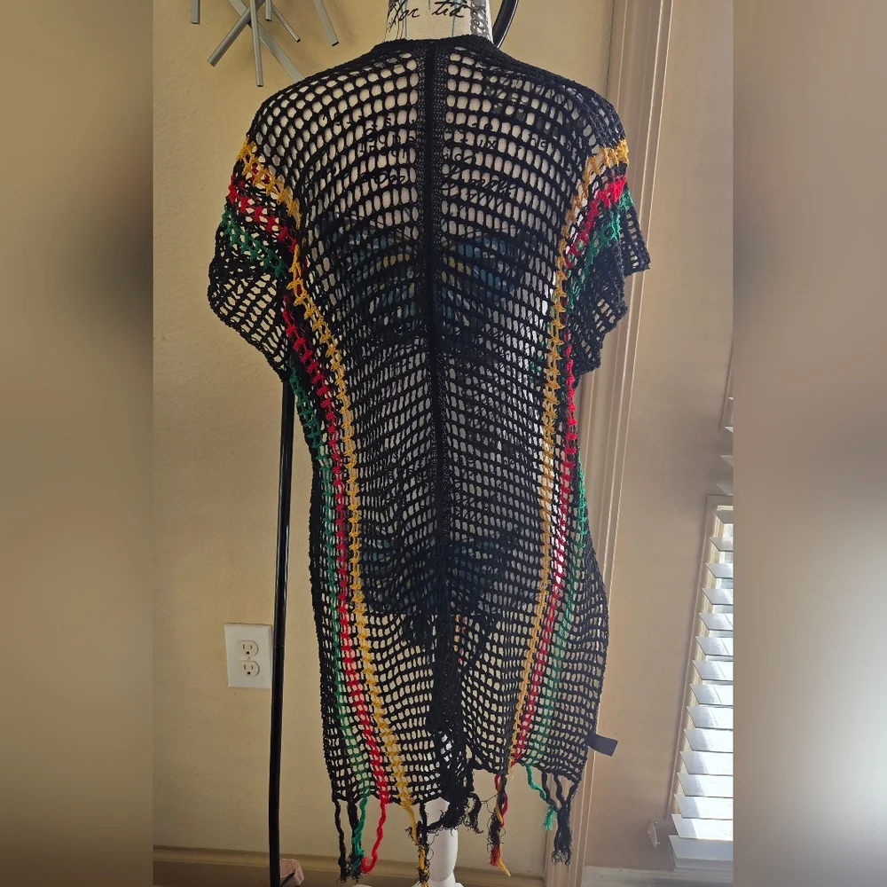 Colorful Crochet Open-Front Vest - Picture 2 of 3
